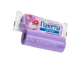Мешки для мусора 35 л, ароматизированные, сиреневые, в рулоне 20 шт., ПНД, 12 мкм, 560х530 мм, GRIFON Полевые Цветы, 100-034 во Всеводжске