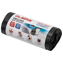 Мешки для мусора 20 л, черные, в рулоне 30 шт., ПНД, 8 мкм, 500х450 мм, LAIMA, 601376 во Всеводжске