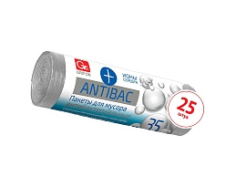 Мешки для мусора 35 л, серые, в рулоне 25 шт., ПНД, 9 мкм, 560х530 мм, GRIFON ANTIBAC, 101-128 во Всеводжске Мешки для мусора 35 л, серые, в рулоне 25 шт., ПНД, 9 мкм, 560х530 мм, GRIFON ANTIBAC, 101-128 во Всеводжске