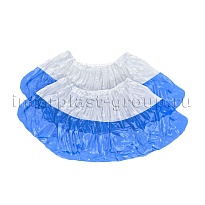 Бахилы бело-синие 1000 шт (500 пар), 48 мкм, двойная подошва, с одной резинкой, Эконом+ во Всеводжске Бахилы бело-синие 1000 шт (500 пар), 48 мкм, двойная подошва, с одной резинкой, Эконом+ во Всеводжске