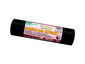 Мешки для мусора 180 л, ароматизированные, черные, в рулоне 10 шт., ПВД, 50 мкм, 1100х930 мм, EXTRA black, 18008301 во Всеводжске