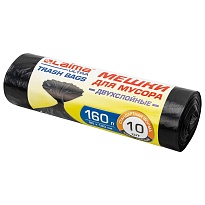 Мешки для мусора 160 л, черные, в рулоне 10 шт., ПВД, 30 мкм, 1200х900 мм, LAIMA ULTRA, 607694 во Всеводжске
