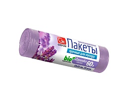 Мешки для мусора 60 л, ароматизированные, Лаванда, сиреневые, в рулоне 20 шт., ПНД, 9 мкм, 650х550 мм, GRIFON Aroma, 101-023 La во Всеводжске