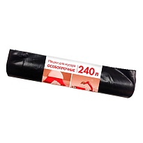 Мешки для мусора 240 л, черные, в рулоне 10 шт., ПВД 100 мкм, 1350х900 мм, Концепция Быта, 603887 во Всеводжске