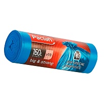 Мешки для мусора 160 л, синие, в рулоне 10 шт., ПВД, 21 мкм, 1200х870 мм, PACLAN Big&Strong, 604075 во Всеводжске