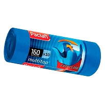Мешки для мусора 160 л, с ушками, синие, в рулоне 10 шт., ПВД, 30 мкм, 1250х900 мм, PACLAN Multitop, 604064 во Всеводжске