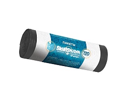 Мешки для мусора 120 л, черные, в рулоне 10 шт., ПНД, 14 мкм, 1100х700 мм, SIBIRSKAYA, 101-008 S во Всеводжске