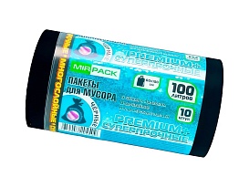Мешки для мусора 100 л, черные, в рулоне 10 шт., ПВД, 70 мкм, 1000х600 мм, PREMIUM+, 1001076 во Всеводжске