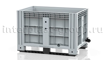 Контейнер iBox сплошной на полозьях с краном серый во Всеводжске