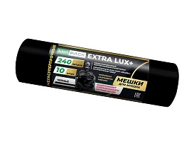 Мешки для мусора 240 л, черные, в рулоне 10 шт., ПВД 60 мкм, 1300х930 мм, EXTRA LUX+, 24010115 во Всеводжске