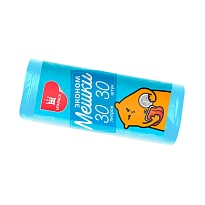 Мешки для мусора 30 л, синие, в рулоне 30 шт., ПНД, 5 мкм, 560х480 мм, Эконом, МЭ3841 (ПМ-30-30) во Всеводжске